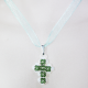 Small Cross - Chastity-Green jade Organza - 2